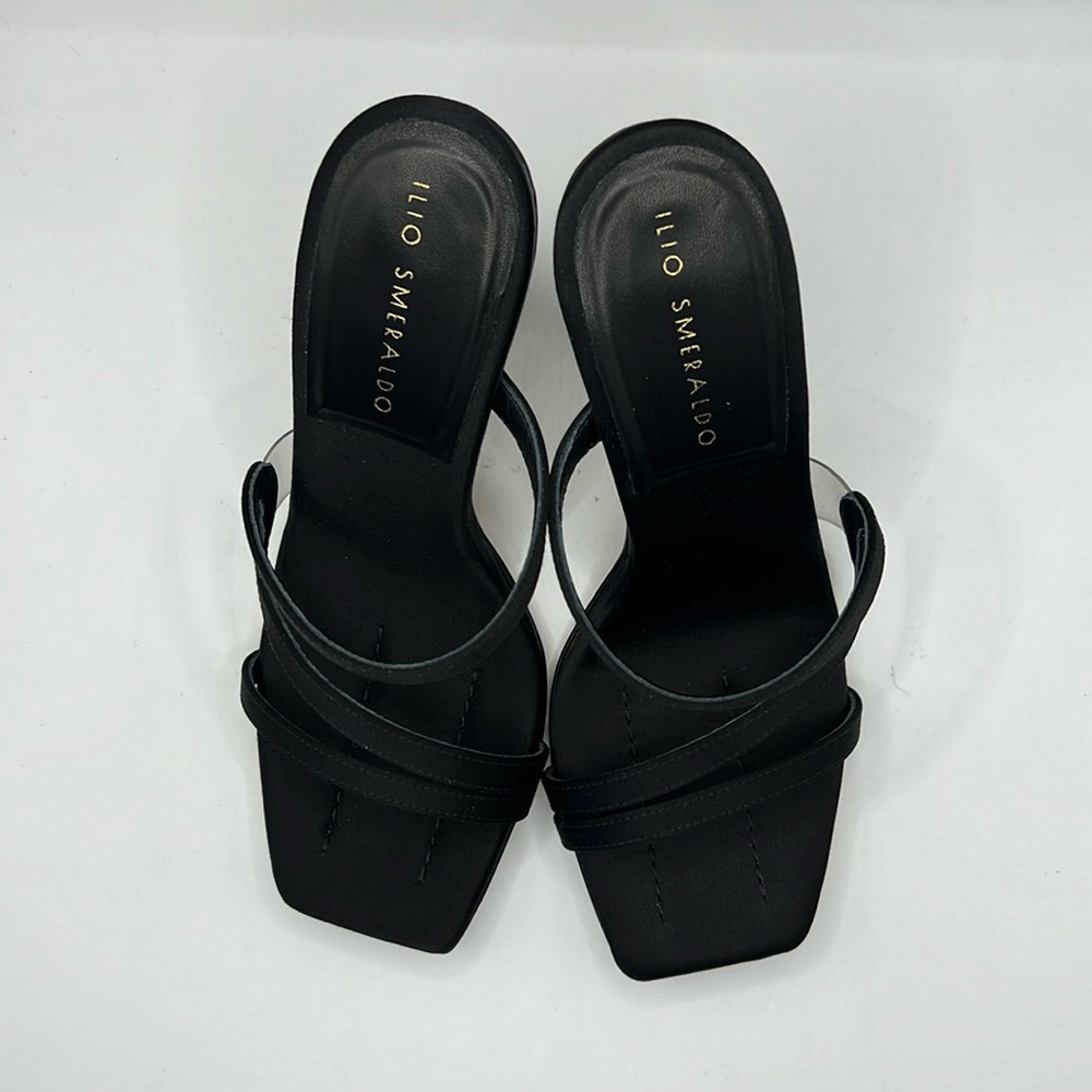 ILIO SMERALDO Womens Black Maevemule Heeled Sandals size 36